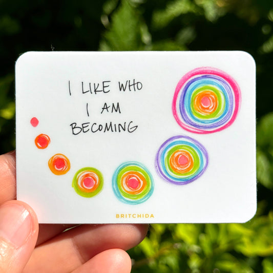 Sticker: Becoming (rainbow)