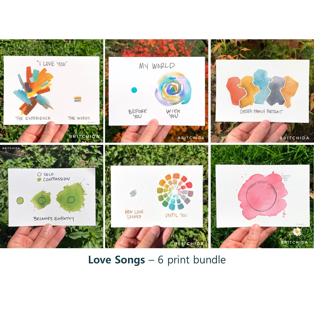 Love Songs- 6 print bundle