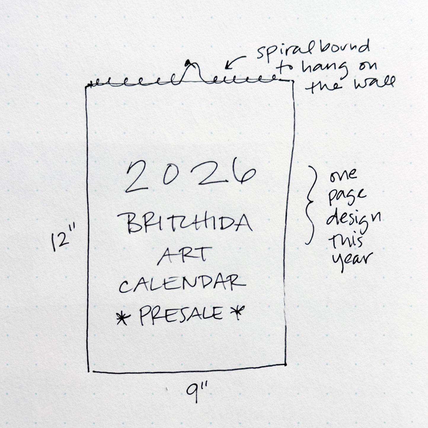 2026 Britchida Art Calendar - PRESALE