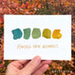 five shapes in a row in a gradient of colors from blue to yellow. Below that is the text "making new memories"