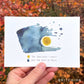 a golden circle with a large wave-like blue shape splashing around it. The yellow is labeled “the feelings I want” and the blue is “and the rest of them.”